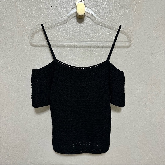 VINCE Cold-Shoulder Crochet-Knit Cotton Top size S - Picture 9 of 14